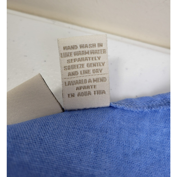 Vtg Jane Ashley Blue Floral Embroidered Linen Blend Shirt & Dress Size Large - Picture 14 of 15